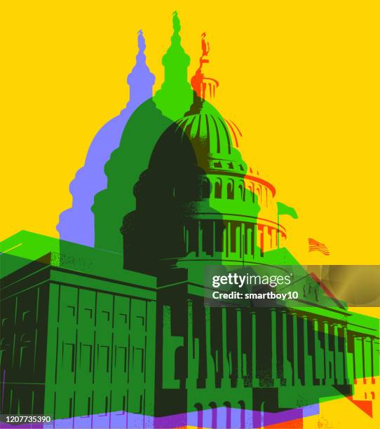 the capitol building in washington dc - political rally stock illustrations