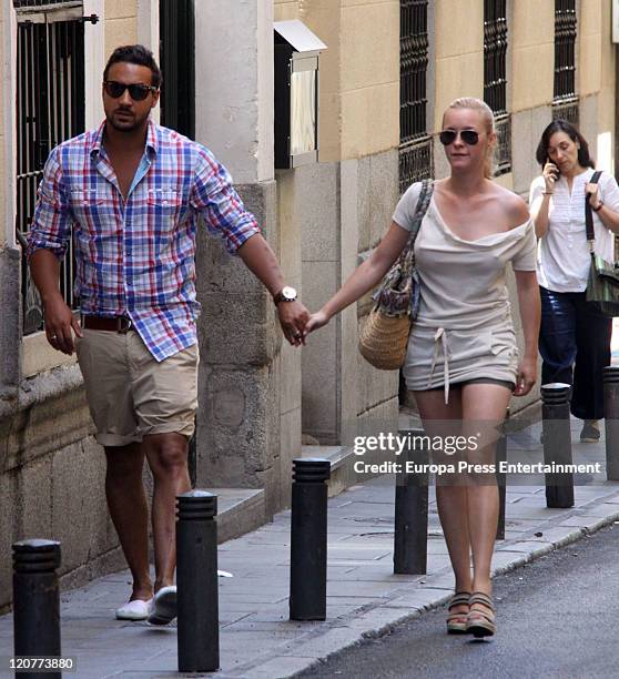 Spanish actress Maria Esteve and her husband are seen before their wedding on August 10, 2011 in Madrid, Spain.