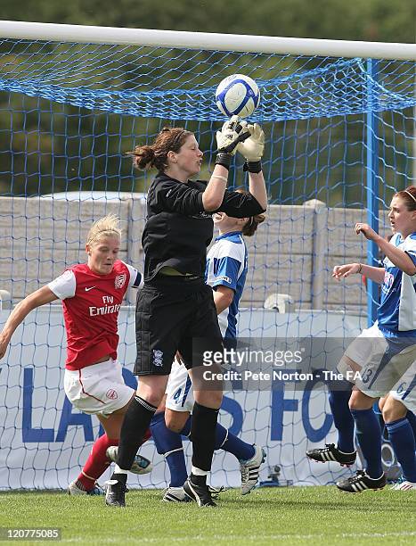 Marie Hourihan of Birmingham City Ladies attempts to collect the ball during the FA WSL match between Birmingham City Ladies FC and Arsenal Ladies FC...