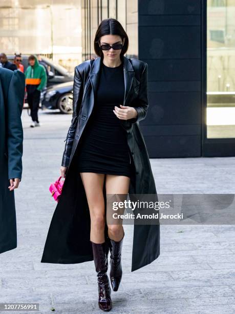 Kendall Jenner is seen during Milan Fashion Week Fall/Winter 2020-2021 on February 21, 2020 in Milan, Italy.