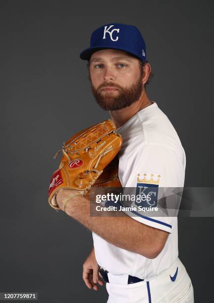 Chance Adams of the Kansas City Royals poses during Kansas City Royals Photo Day on February 20, 2020 in Surprise, Arizona.