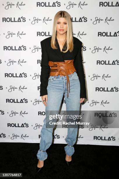 Sofia Richie attends Rolla's x Sofia Richie Launch Event at Harriet's Rooftop on February 20, 2020 in West Hollywood, California.