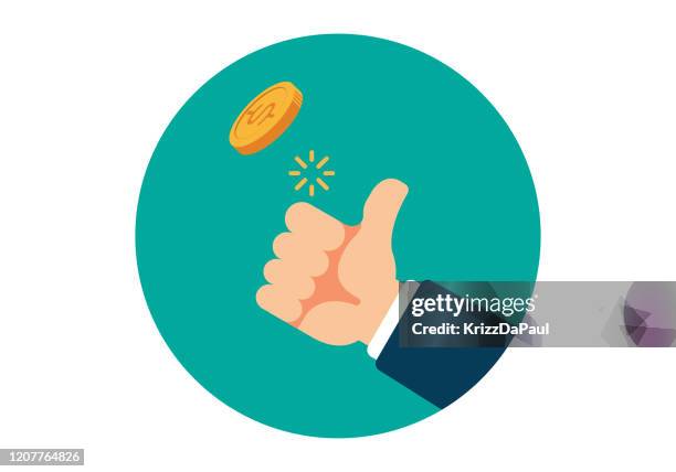 münze flip - flipping a coin stock-grafiken, -clipart, -cartoons und -symbole