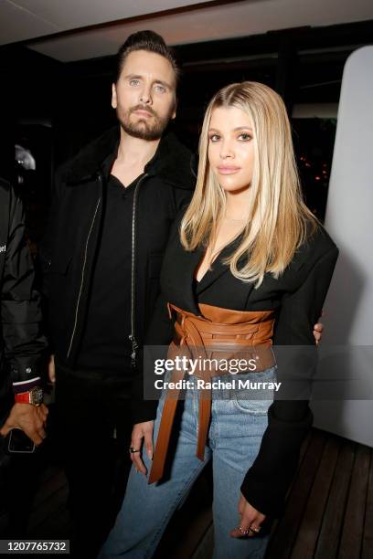 Scott Disick and Sofia Richie attend Rolla's x Sofia Richie Launch Event at Harriet's Rooftop on February 20, 2020 in West Hollywood, California.