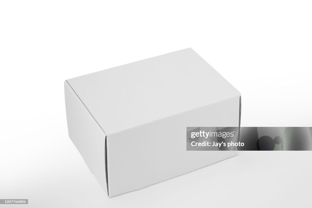Brown box on white background with clipping path
