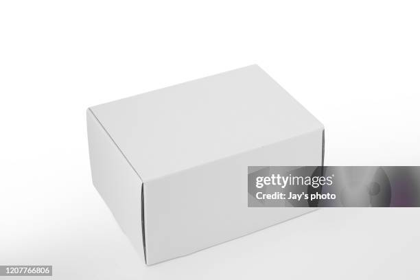 brown box on white background with clipping path - jay weiss stock-fotos und bilder