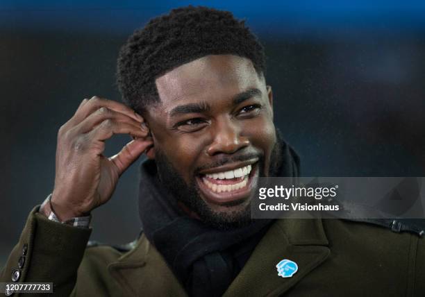 Sky Sports presenter and pundit Micah Richards before the Premier League match between Manchester City and West Ham United at Etihad Stadium on...