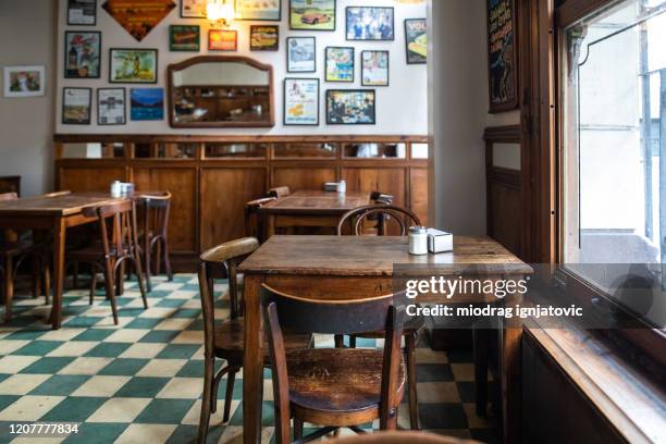 interior of traditional coffee shop in buenos aires - vintage restaurant stock pictures, royalty-free photos & images