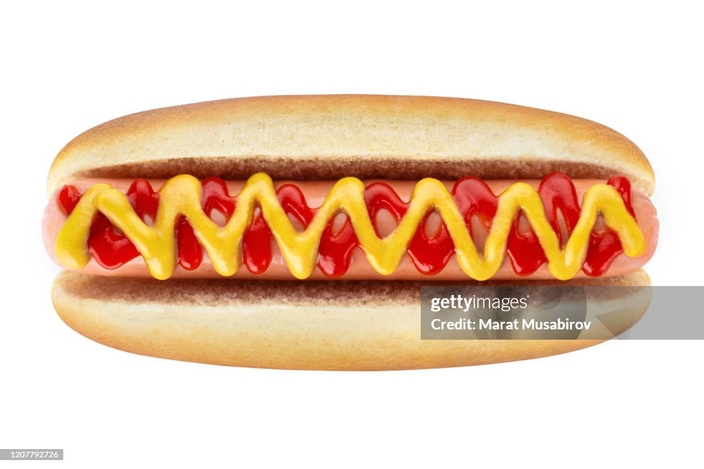 Hotdog op wit