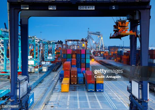 container terminal - gdynia stock pictures, royalty-free photos & images