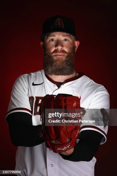 Pitcher Archie Bradley of the Arizona Diamondbacks poses for a portrait during MLB media day at Salt River Fields at Talking Stick on February 21,...