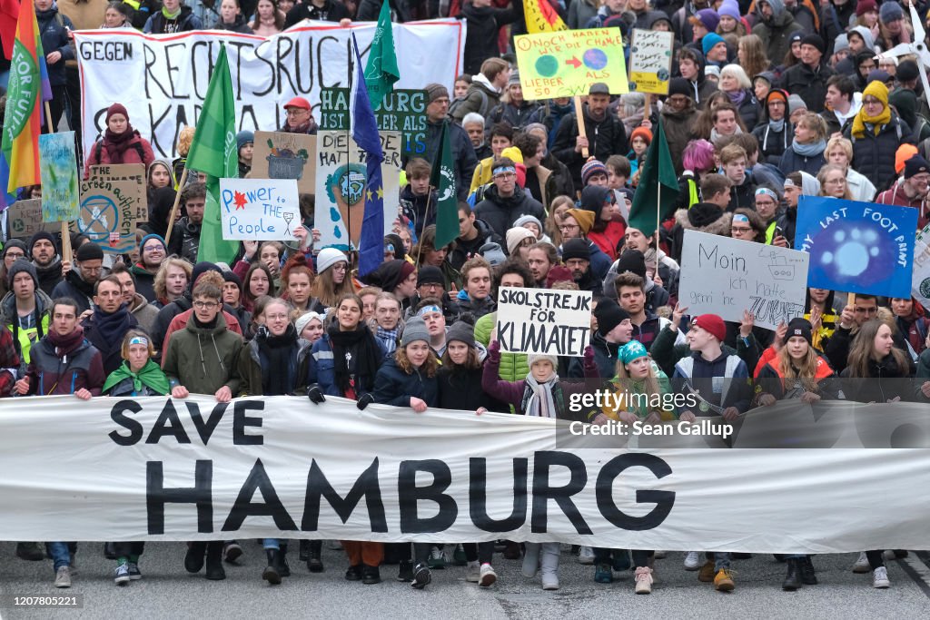 Greta Thunberg Attends Climate Protest In Hamburg