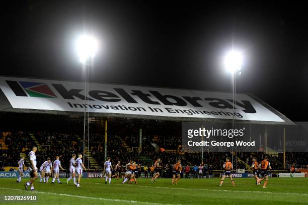 General view inside the stadium of match action during the Betfred Super League match between Castleford Tigers and Wakefield Trinity at The Jungle...