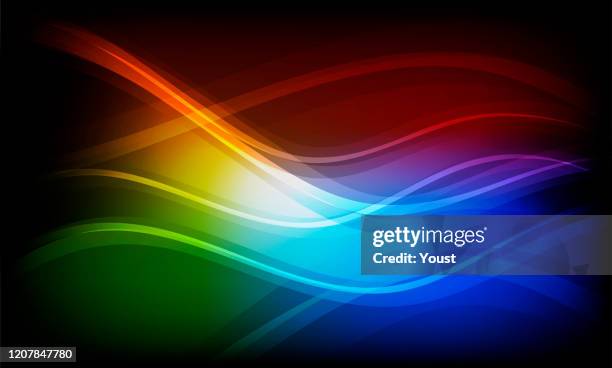 abstract glowing colorful waves - red lightning background stock illustrations