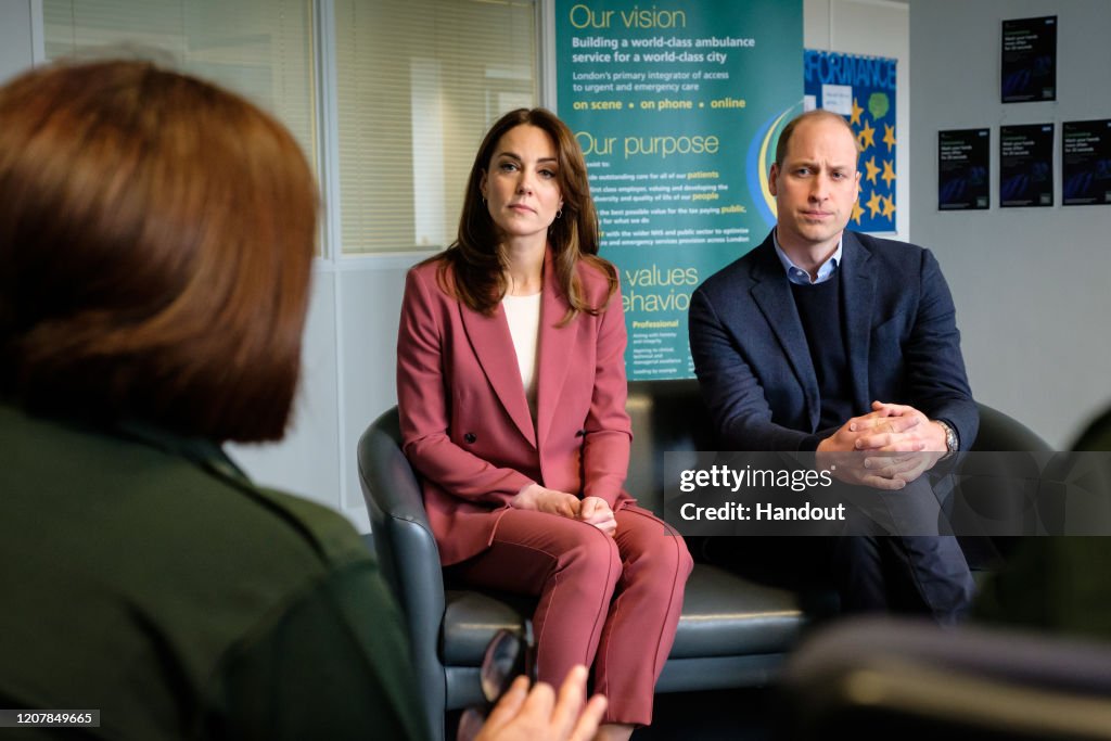 The Duke And Duchess Of Cambridge Visit The London Ambulance Service 111 Control Room