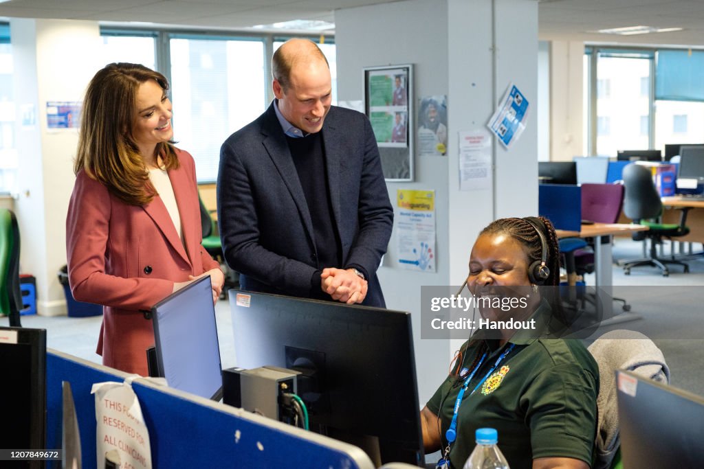 The Duke And Duchess Of Cambridge Visit The London Ambulance Service 111 Control Room