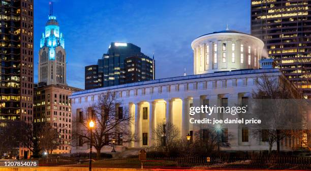 panorama, ohio statehouse, columbus, ohio, america - ohio statehouse foto e immagini stock