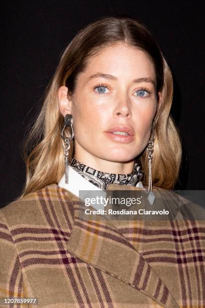 Supermodel Doutzen Kroes is seen backstage at the Etro fashion show on February 21, 2020 in Milan, Italy.