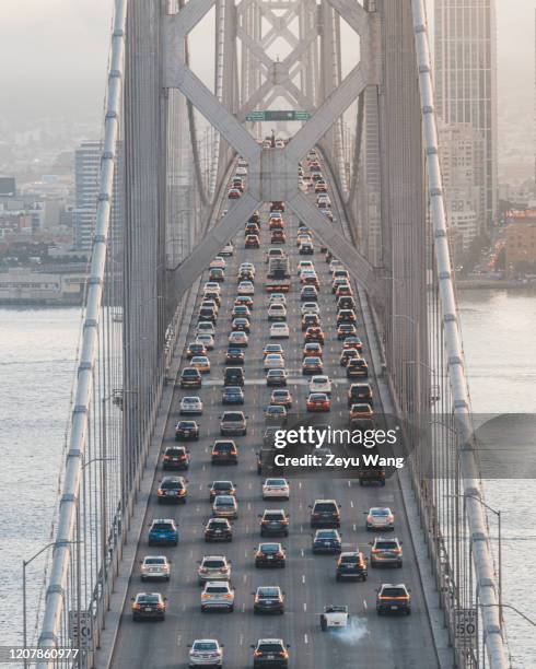 san francisco - suspension bridge stockfoto's en -beelden