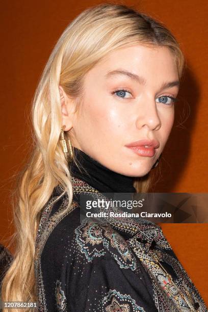 Supermodel Stella Maxwell is seen backstage at the Etro fashion show on February 21, 2020 in Milan, Italy.