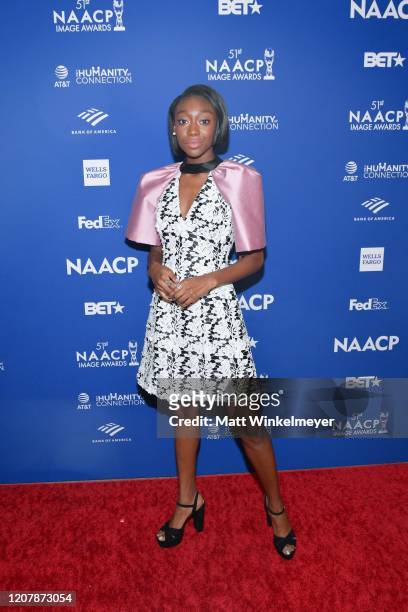 Shahadi Wright Joseph attends the 51st NAACP Image Awards non-televised Awards Dinner on February 21, 2020 in Hollywood, California.