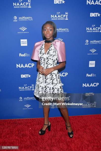 Shahadi Wright Joseph attends the 51st NAACP Image Awards non-televised Awards Dinner on February 21, 2020 in Hollywood, California.