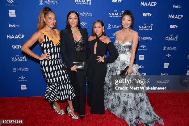 Amanda Seales, Tamera Mowry-Housley, Adrienne Houghton, and Jeannie Mai attends the 51st NAACP Image Awards non-televised Awards Dinner on February...