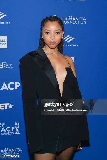 Chloe Bailey attends the 51st NAACP Image Awards non-televised Awards Dinner on February 21, 2020 in Hollywood, California.