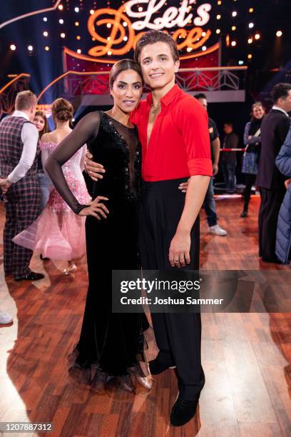 Sabrina Setlur and Nikita Kuzmin are seen on stage during the pre-show "Wer tanzt mit wem? Die grosse Kennenlernshow" of the television competition...