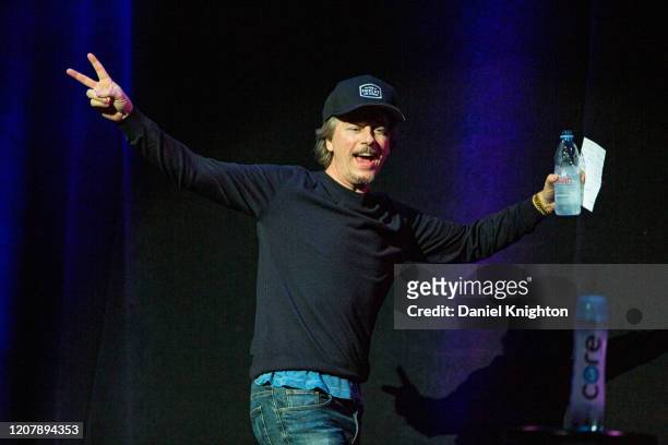 Comedian David Spade performs on stage at Balboa Theater on February 21, 2020 in San Diego, California.