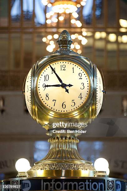 August 10: A general view of the Westclox 'Big Ben' clock inside the main concourse of Grand Central Terminal on August 10, 2011 in New York City.