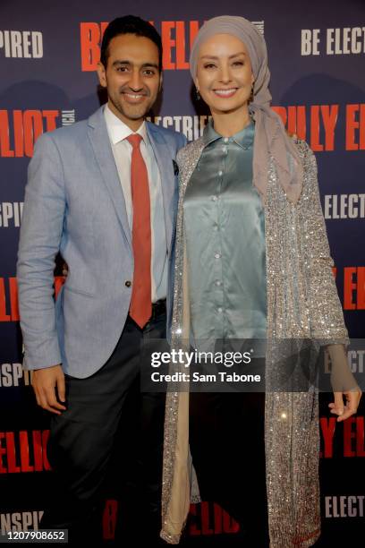 Waleed Aly and Susan Carland attends opening night of "Billy Elliot: The Musical" on February 22, 2020 in Melbourne, Australia.