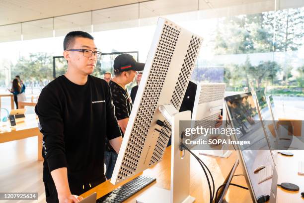 Mac Pro displayed at the Apple Park Visitor Center in Cupertino.