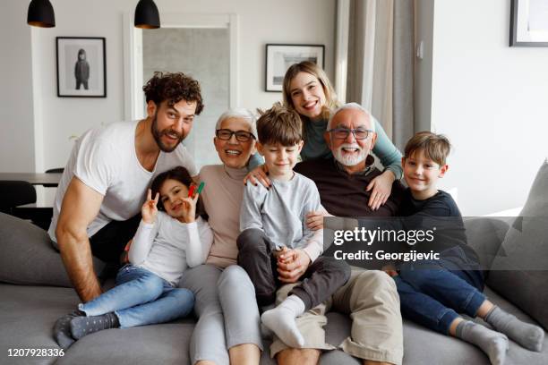 gran familia - large family fotografías e imágenes de stock