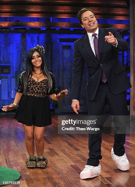 Nicole "Snooki" Polizzi visits "Late Night With Jimmy Fallon" at Rockefeller Center on August 10, 2011 in New York City.