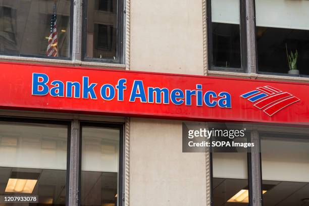 Bank of America logo seen in Lower Manhattan.