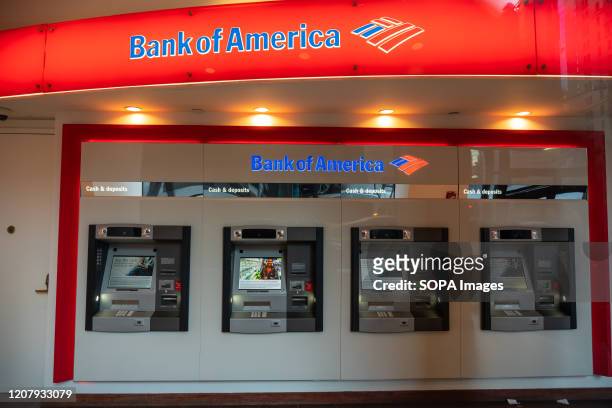 Bank of America ATMs seen in Lower Manhattan.