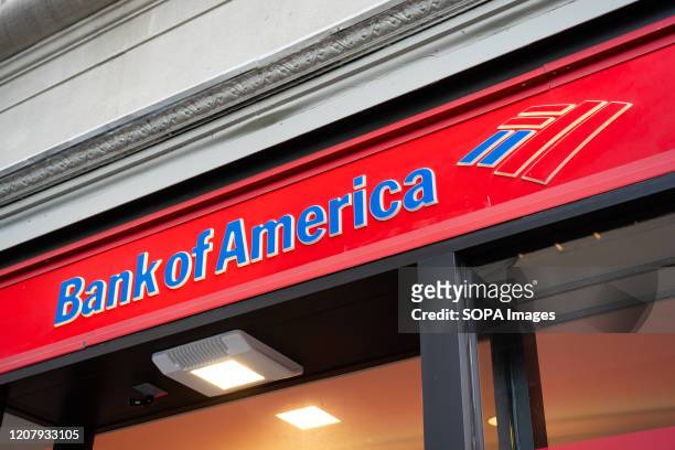 Bank of America logo seen in Lower Manhattan.