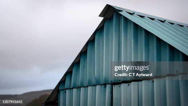 rhondda tin car garage - gable stock pictures, royalty-free photos & images
