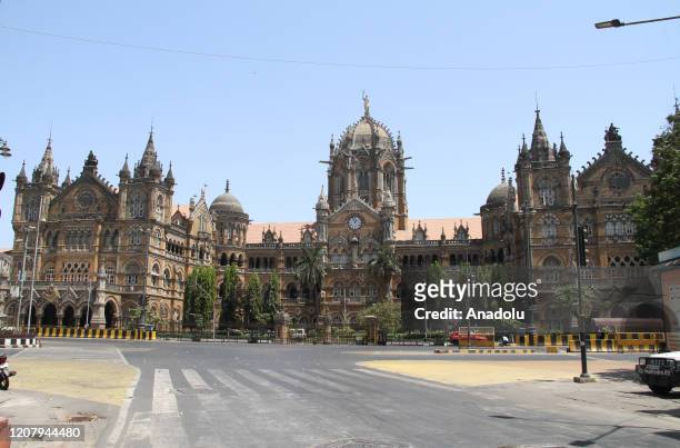 Chhatrapati Shivaji Terminus is seen with empty roads in Mumbai, as Prime Minister Narendra Modi urged a countrywide public curfew starting from 7...