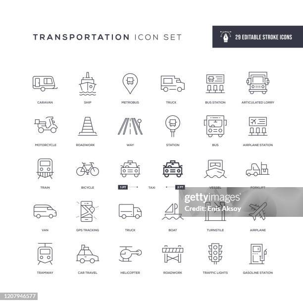 illustrations, cliparts, dessins animés et icônes de icônes de la ligne de course modifiable de transport - barrier icon