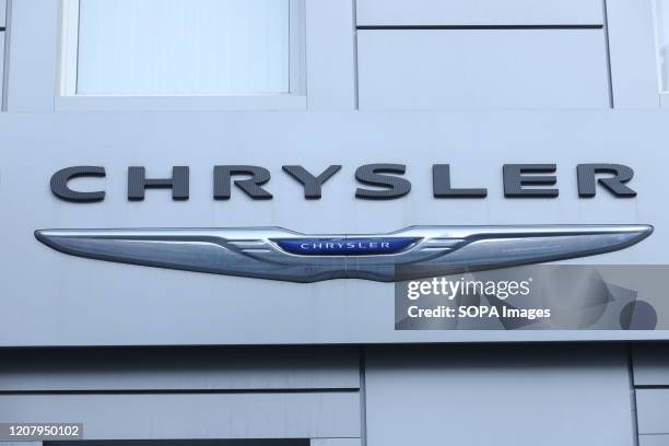 Chrysler logo seen at the dealer.