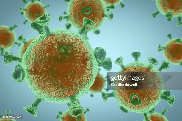 coronavirus,3d render - síndrome respiratorio por coronavirus de oriente medio fotografías e imágenes de stock