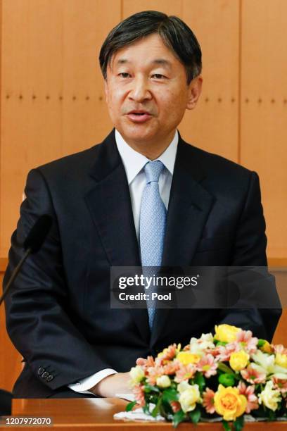 Japan's Emperor Naruhito speaks during a press conference on the occasion of the Emperor's birthday on February 21, 2020 in Tokyo, Japan. Emperor...