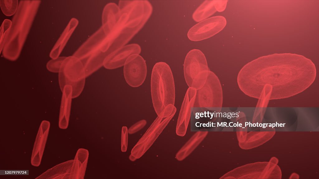 Illustration red Blood cell Futuristic digital design,Abstract background for Business Science and technology