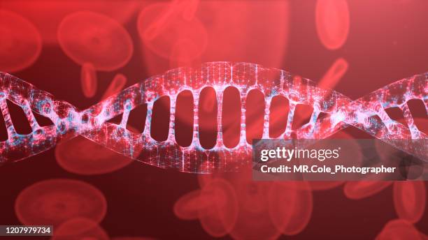 illustration dna and blood cell futuristic digital  design,abstract background for business science and technology - blood flow bildbanksfoton och bilder