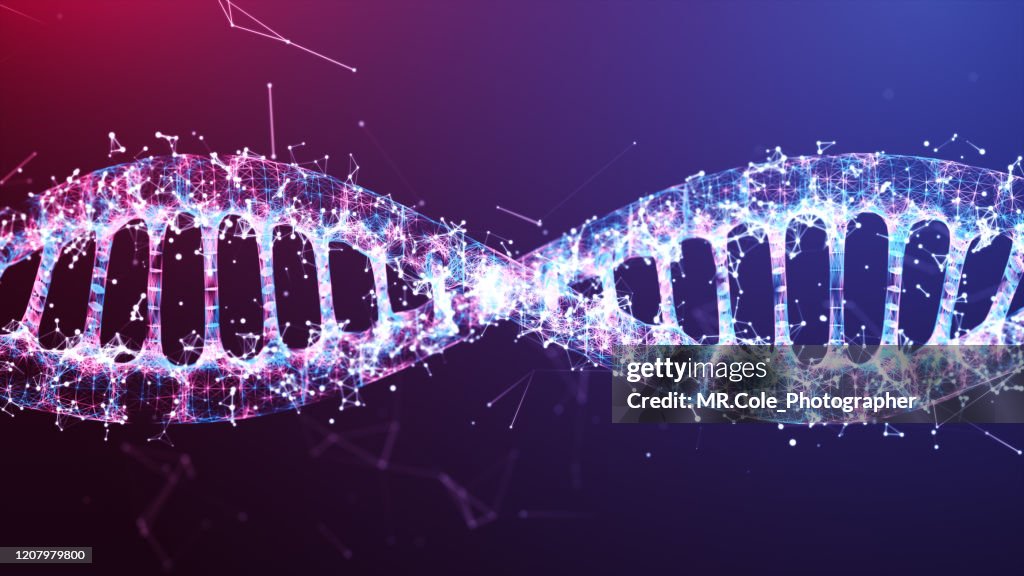 Illustration DNA wire frame Futuristic digital design,Abstract background for Business Science and technology