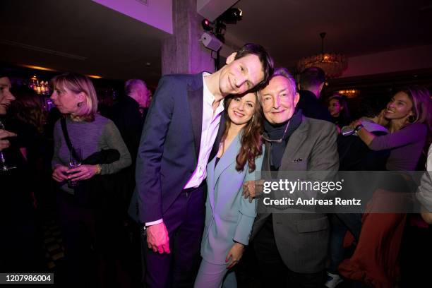 Sabin Tambrea, Alice Dwyer and Waldemar Pokromski attend the Studio Babelsberg Night X Canada Goose on the occasion of the 70th Berlinale at Soho...