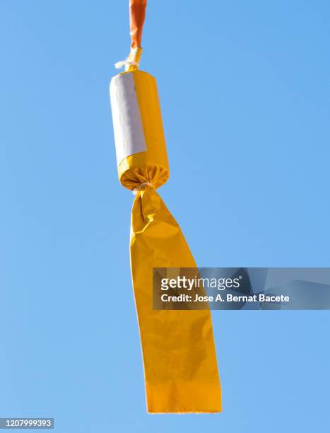 rocket prepared for a daytime fireworks display, (mascleta). - petard stock pictures, royalty-free photos & images