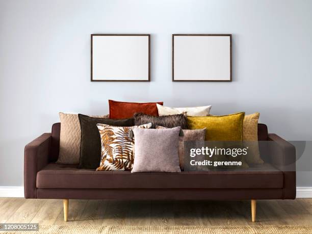 living room - cushion stock pictures, royalty-free photos & images